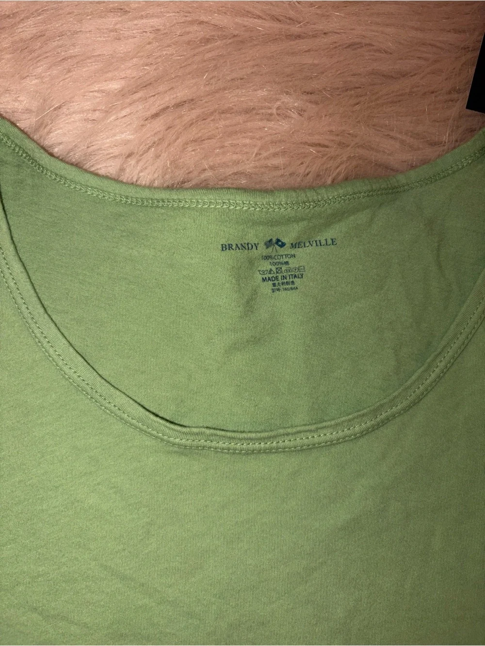 Brandy Melville Light Green Scoop Neck Tank